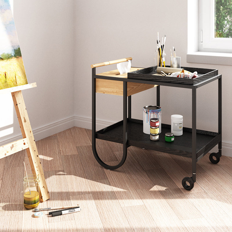 Minimalist Metal 2-Tier Movable Storage Cart