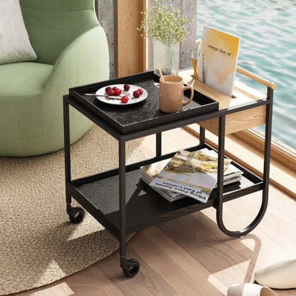 Minimalist Metal 2-Tier Movable Storage Cart