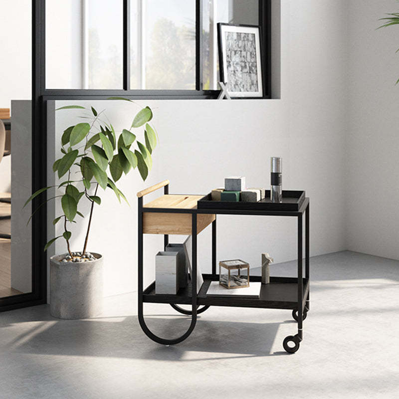 Minimalist Metal 2-Tier Movable Storage Cart