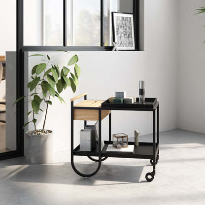 Minimalist Metal 2-Tier Movable Storage Cart