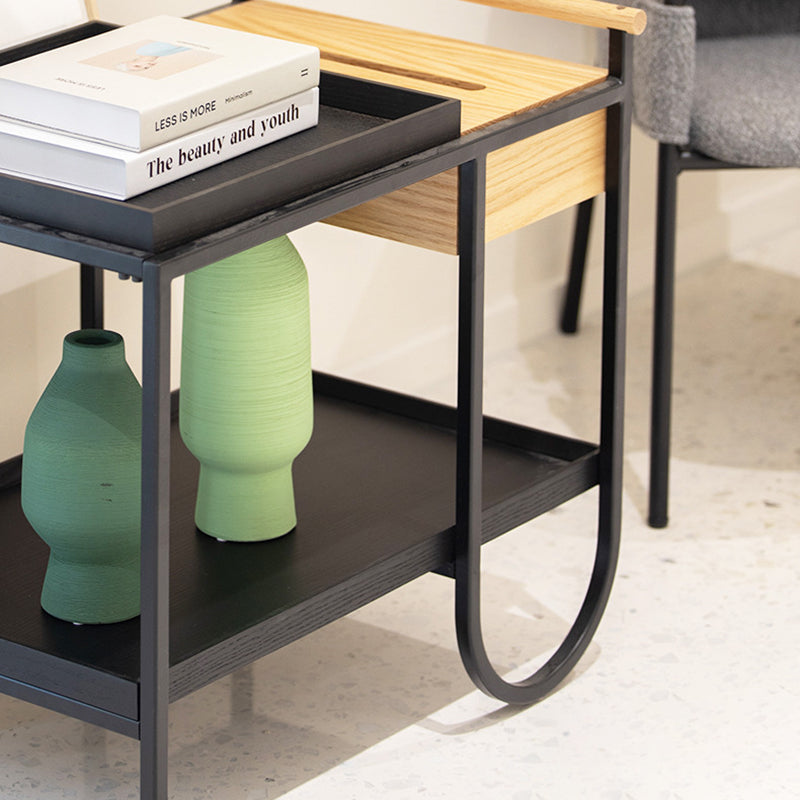 Minimalist Metal 2-Tier Movable Storage Cart