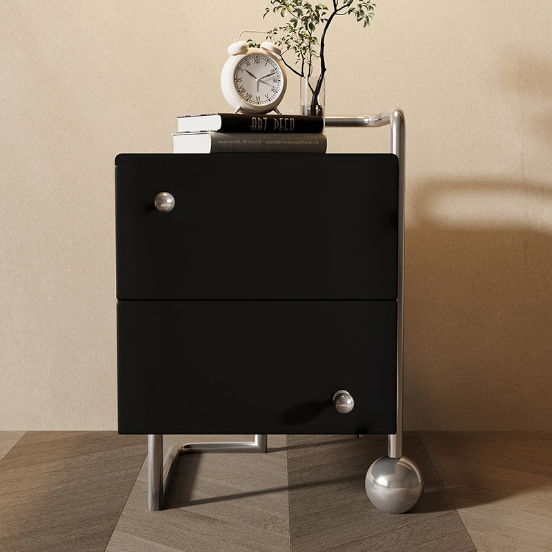 Nordic Wood Steel 2-Drawer Nightstand