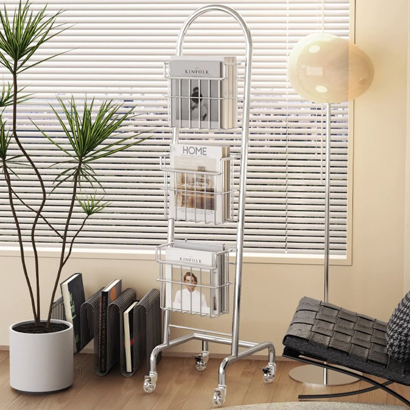 Minimalist Stainless Steel 3-Tier Bookshelf