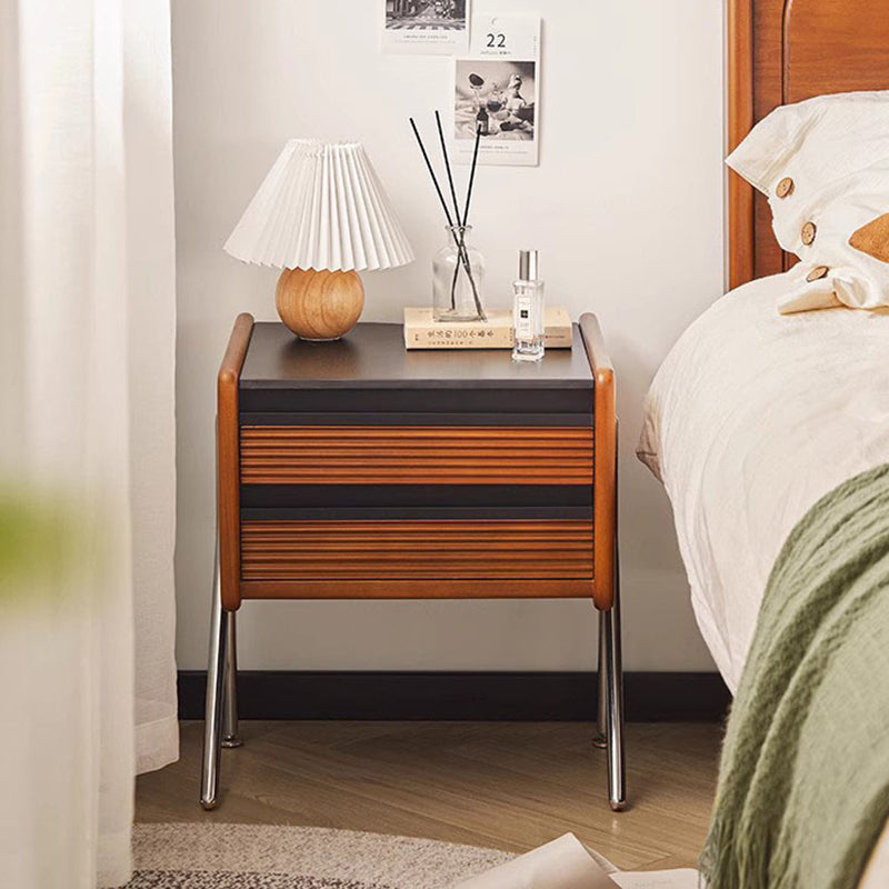 Nordic Stone Pine 2-Drawer Nightstand
