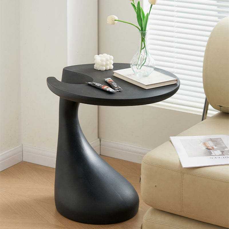 Contemporary Plastic Dolphin-Curve Side Table — Black
