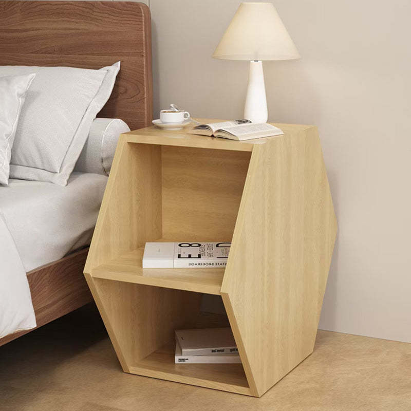 Minimalist Engineered Wood Hexagon 3-Tier Side Table