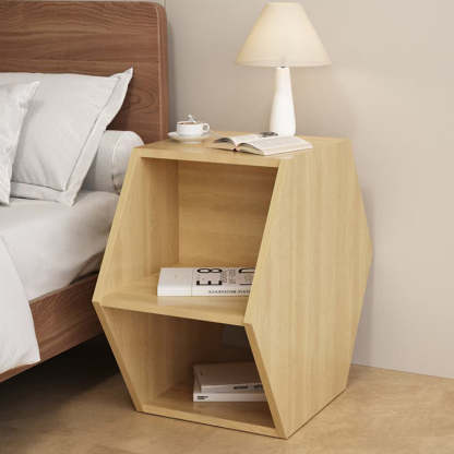 Minimalist Engineered Wood Hexagon 3-Tier Side Table