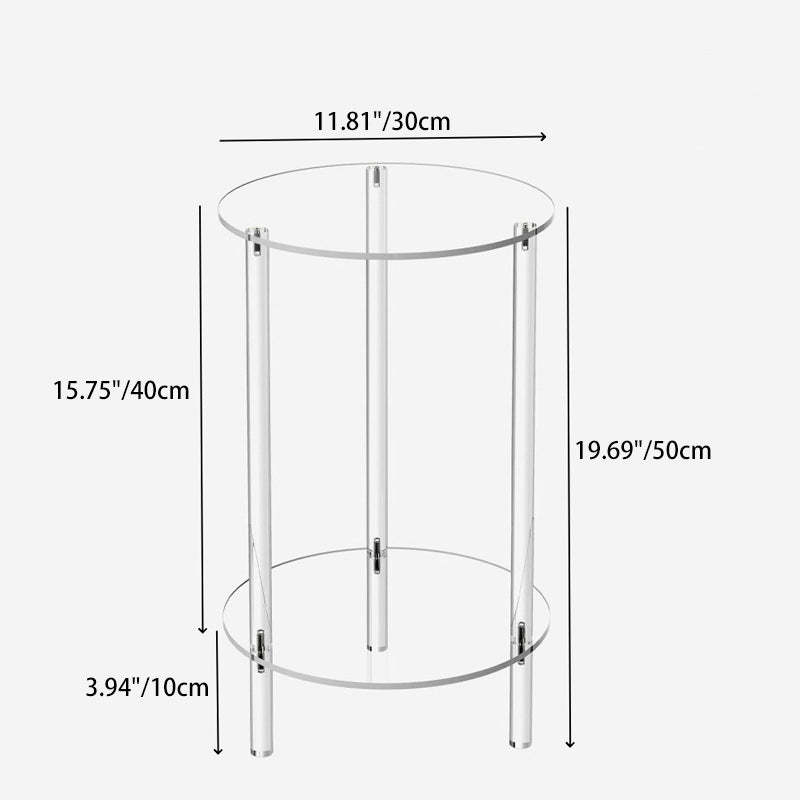 Minimalist Acrylic Round 2-Tier Side Table