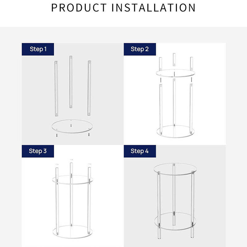 Minimalist Acrylic Round 2-Tier Side Table