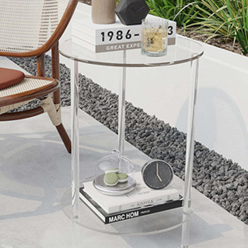 Minimalist Acrylic Round 2-Tier Side Table