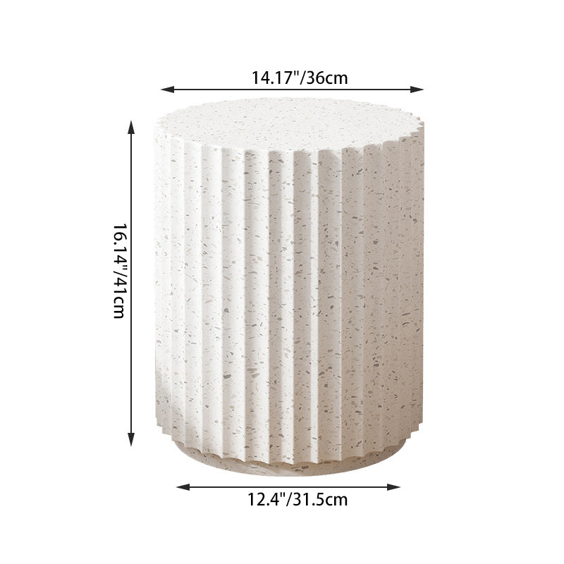 Nordic Magnesium Oxide Cylindrical Side Table