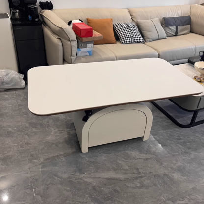 Nordic Rock Slab Wood 1-Drawer Lift-Top Coffee Table