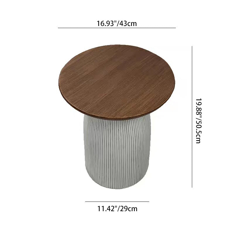 Minimalist Magnesium Oxide Round Side Table