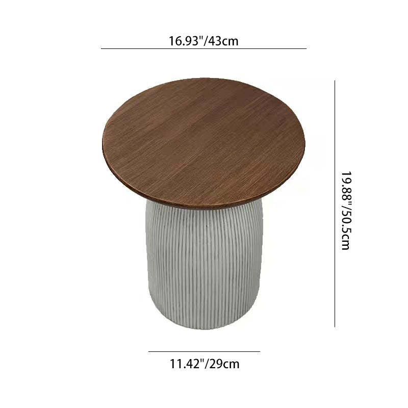 Minimalist Magnesium Oxide Round Side Table