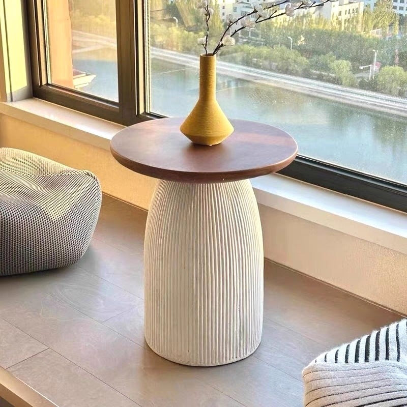 Minimalist Magnesium Oxide Round Side Table