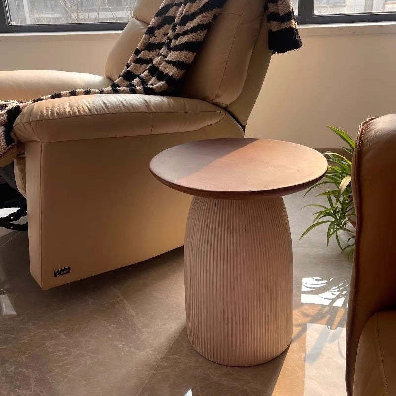 Minimalist Magnesium Oxide Round Side Table