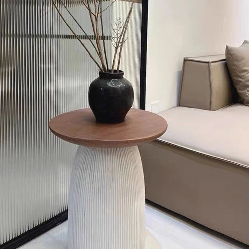 Minimalist Magnesium Oxide Round Side Table