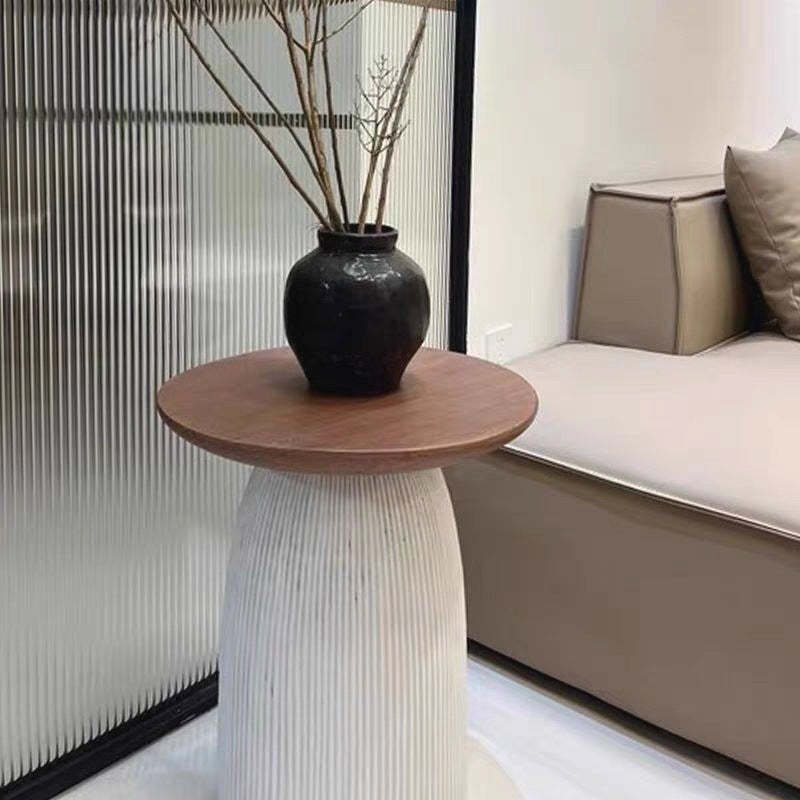 Minimalist Magnesium Oxide Round Side Table