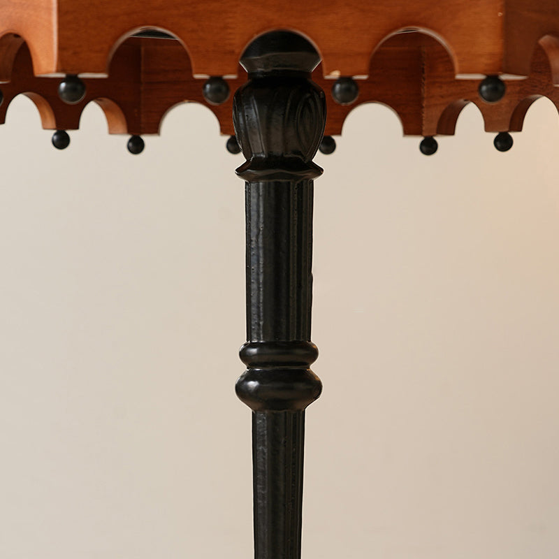 French Wood Iron Octagonal Cross-Base Side Table