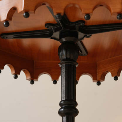 French Wood Iron Octagonal Cross-Base Side Table