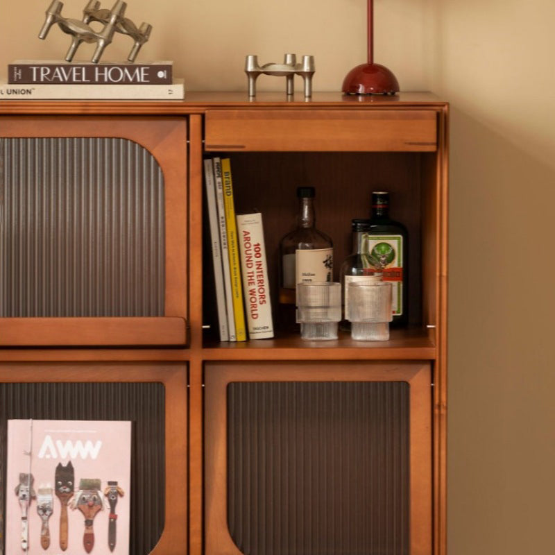 Vintage Wood 4-Cabinet Storage