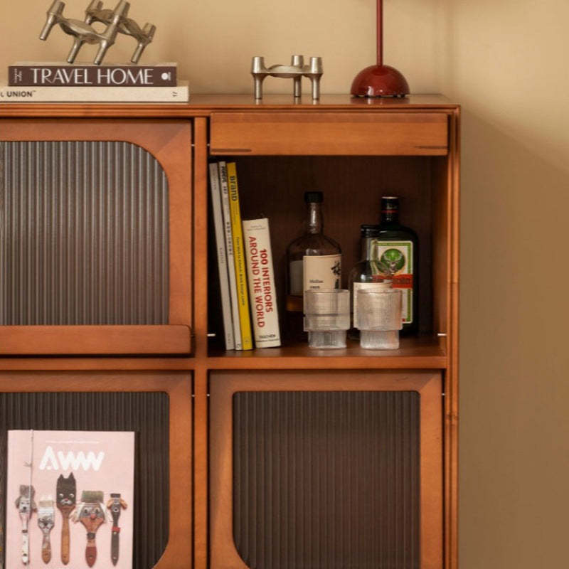 Vintage Wood 4-Cabinet Storage