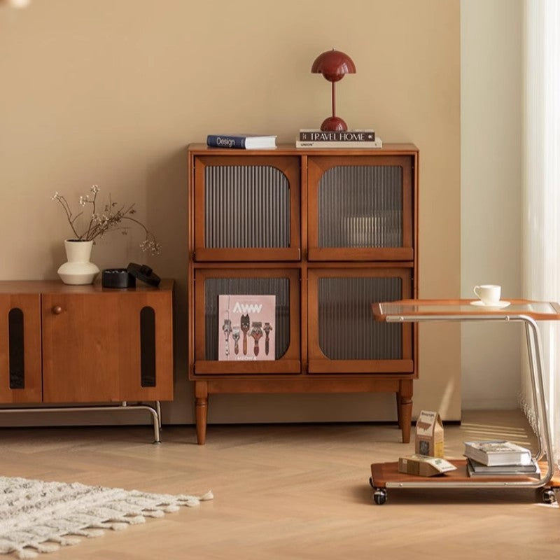 Vintage Wood 4-Cabinet Storage