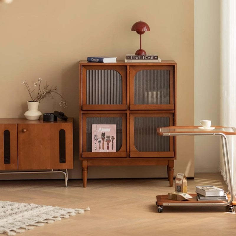 Vintage Wood 4-Cabinet Storage