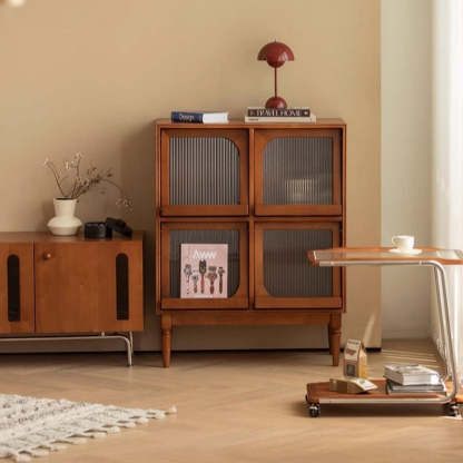 Vintage Wood 4-Cabinet Storage