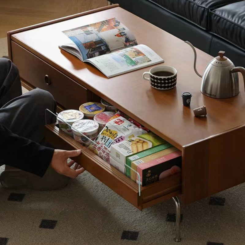 Japanese Wood Nightstand 2-Drawer