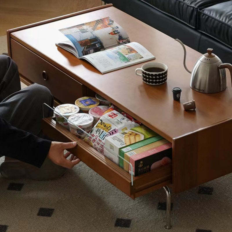 Japanese Wood Nightstand 2-Drawer