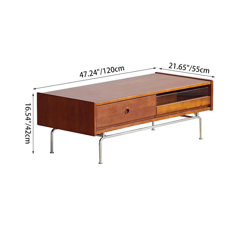 Japanese Wood Nightstand 2-Drawer
