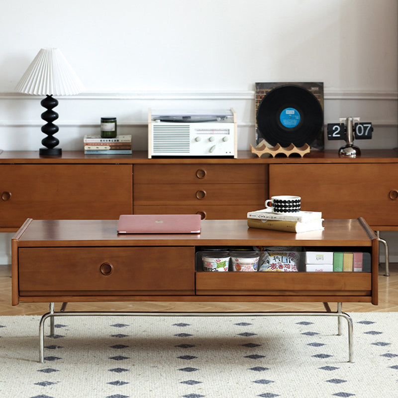 Japanese Wood Nightstand 2-Drawer — Wood Color