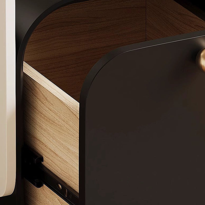 Minimalist Plank Wood Nightstand 1-Drawer