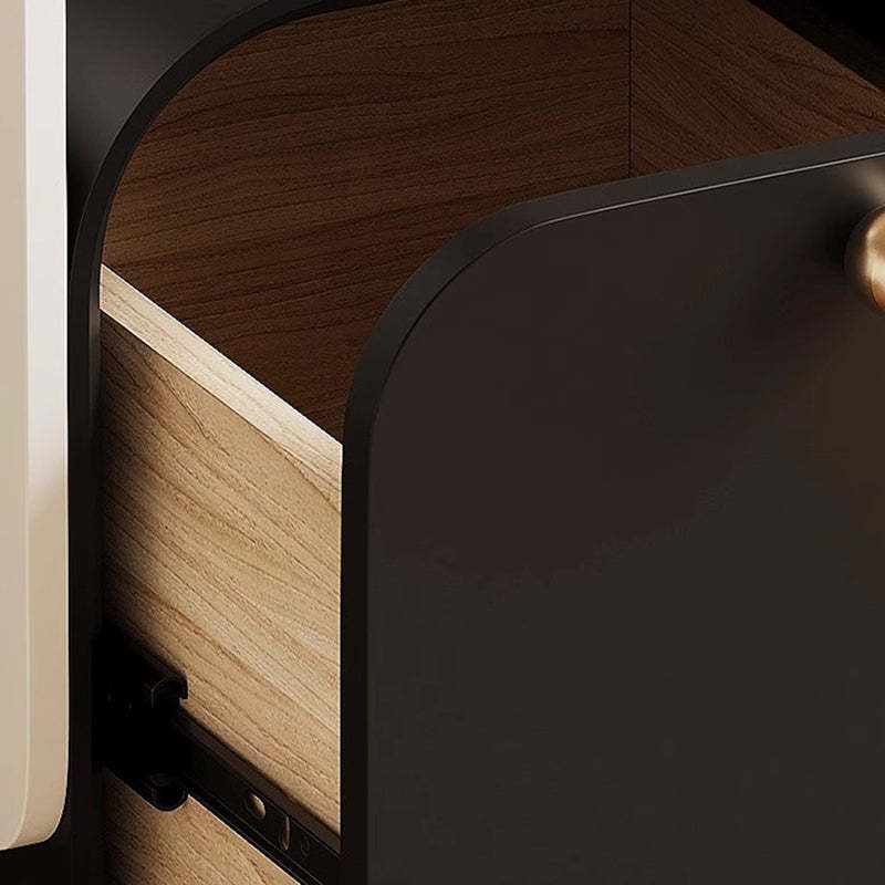 Minimalist Plank Wood Nightstand 1-Drawer