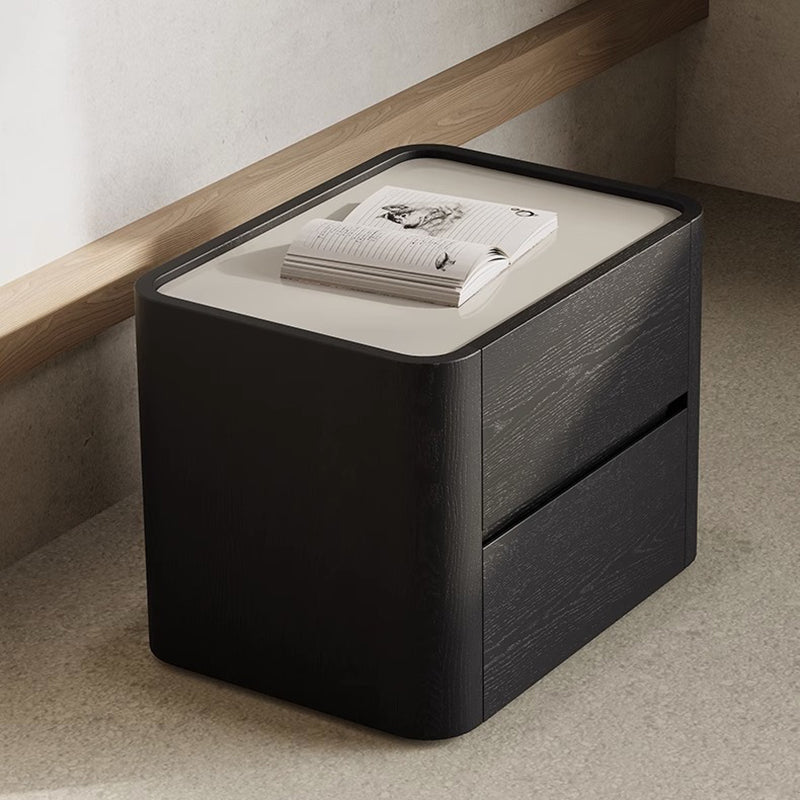 Nordic Wood Nightstand 2-Drawer