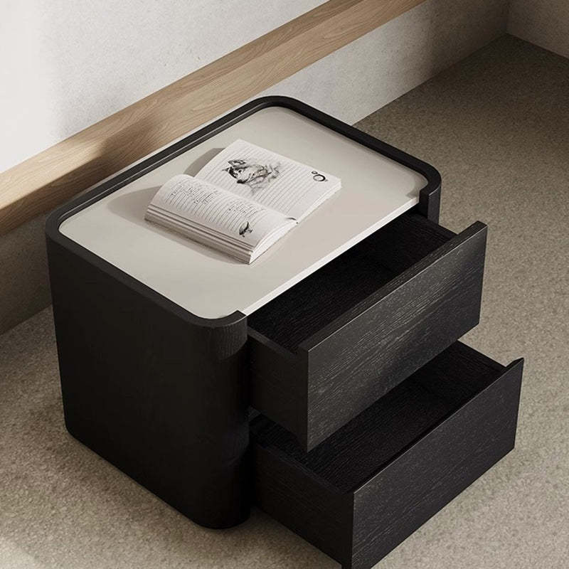 Nordic Wood Nightstand 2-Drawer