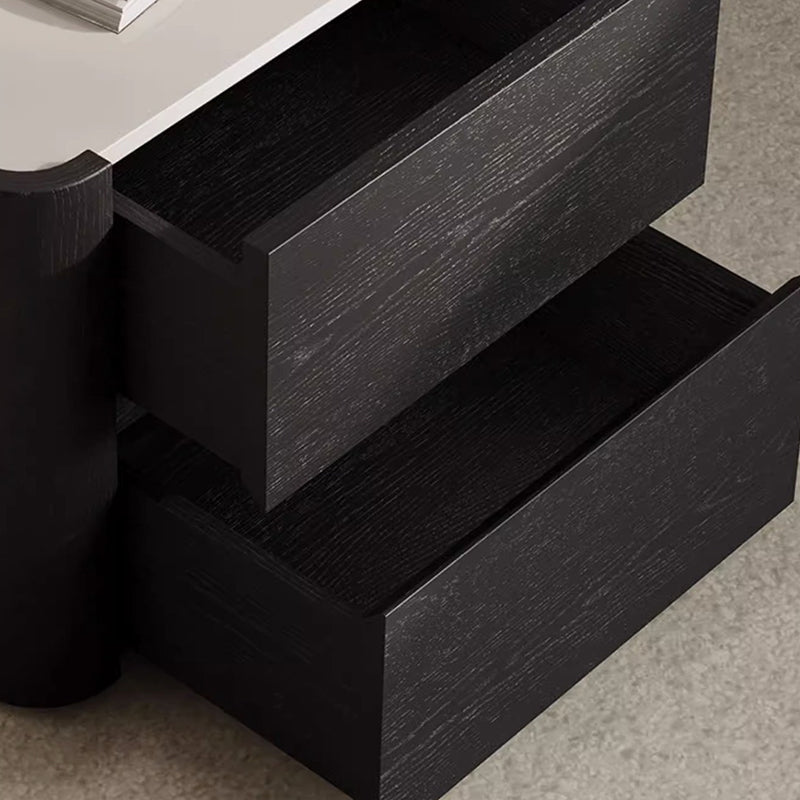 Nordic Wood Nightstand 2-Drawer