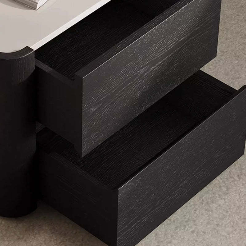 Nordic Wood Nightstand 2-Drawer