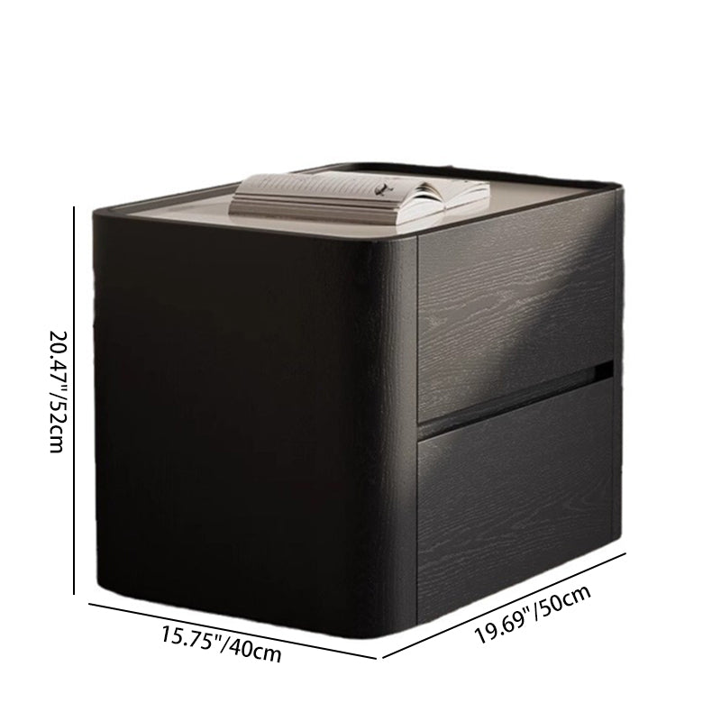 Nordic Wood Nightstand 2-Drawer