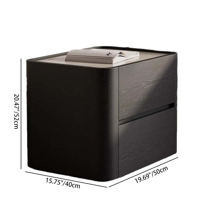 Nordic Wood Nightstand 2-Drawer