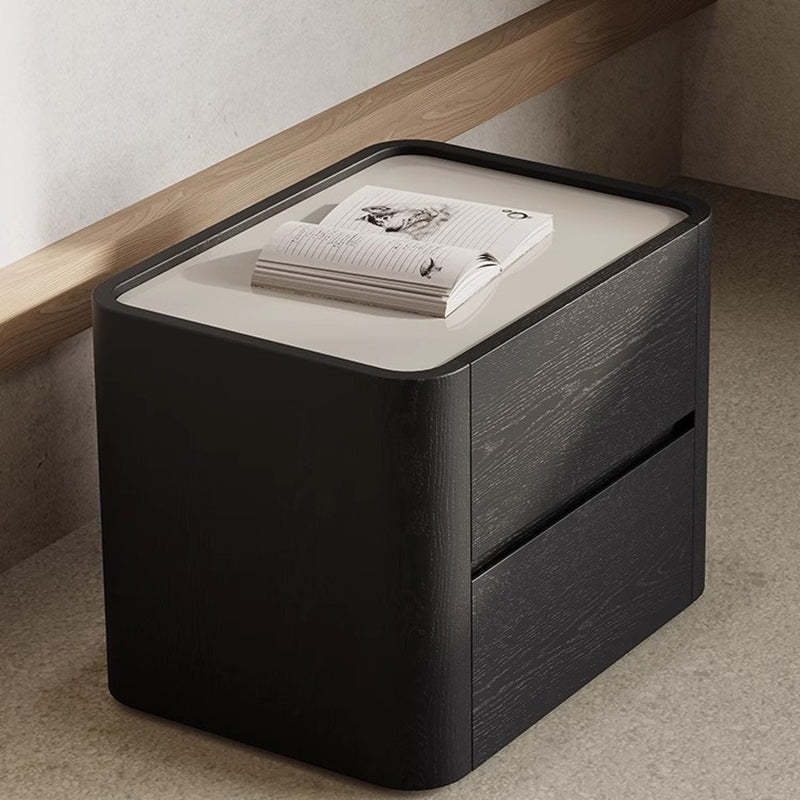 Nordic Wood Nightstand 2-Drawer