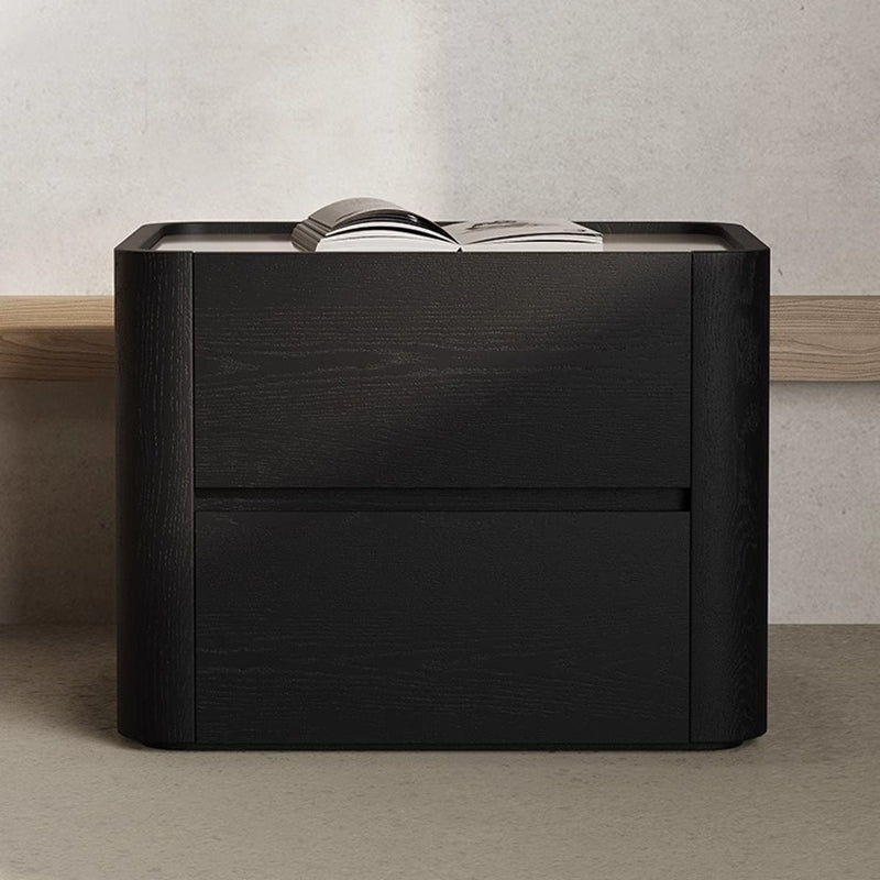 Nordic 2-drawer wood nightstands in wood metal