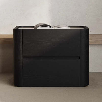 Nordic Wood Nightstand 2-Drawer