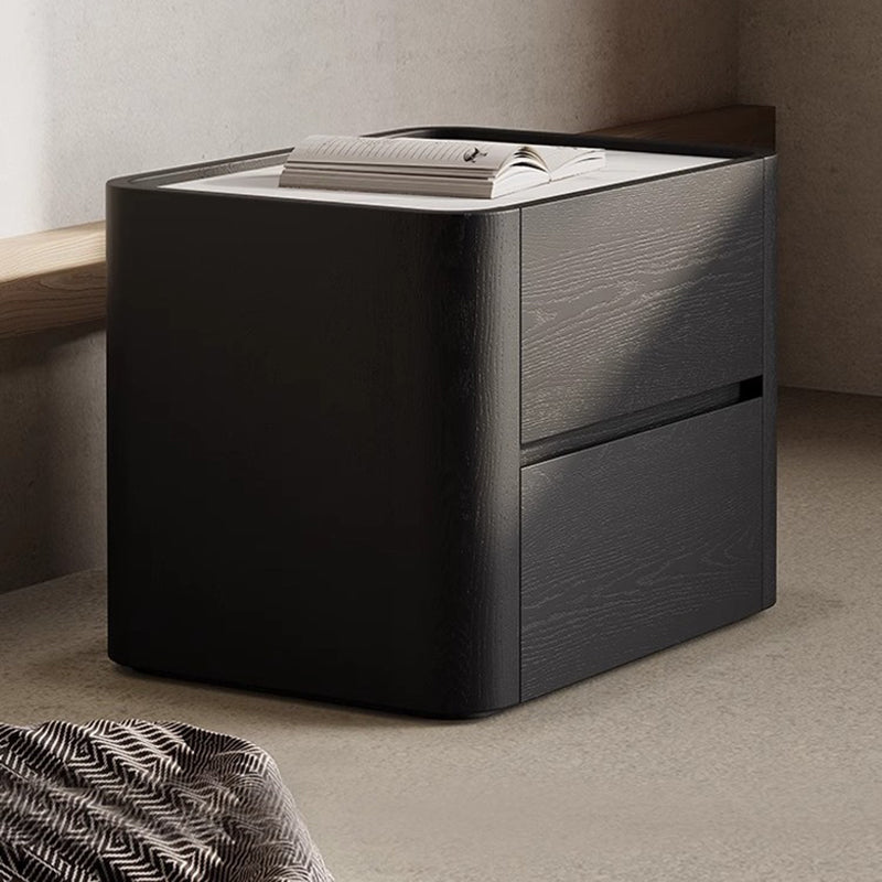 Nordic Wood Nightstand 2-Drawer
