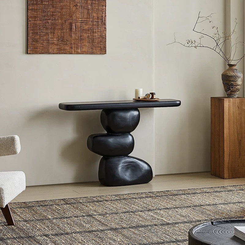 Vintage Pine Wood Irregular Console Table