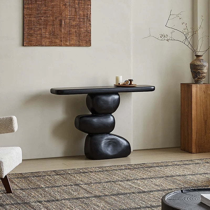 Vintage Pine Wood Irregular Console Table