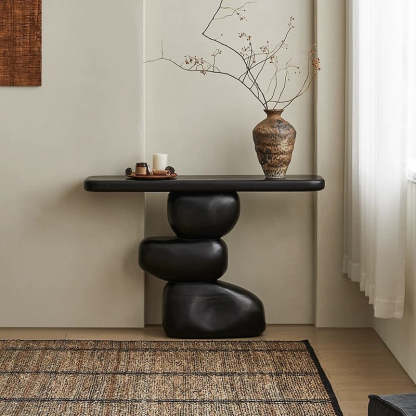 Vintage Pine Wood Irregular Console Table