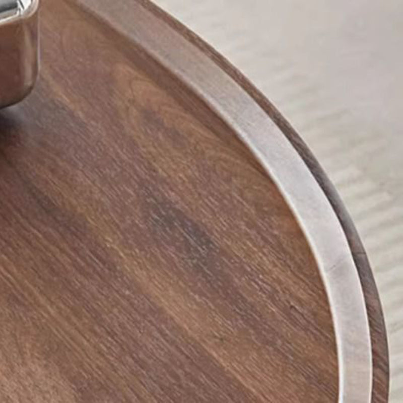 Minimalist Engineered Wood Iron Mango-Shaped Coffee Table