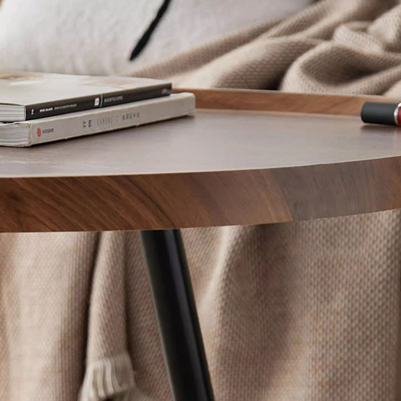 Minimalist Engineered Wood Iron Mango-Shaped Coffee Table